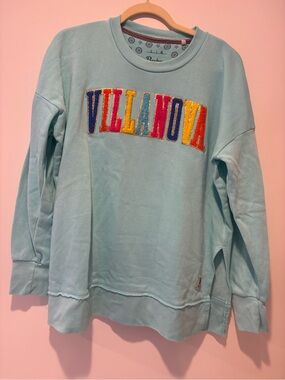 Pressbox Light Blue Crewneck Sweatshirt with Multicolor Embroidery